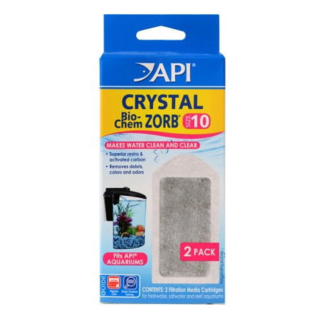 (2 Pack) API CRYSTAL BIO-CHEM ZORB SIZE 10 Aquarium Filtration Media Cartridges for API SUPERCLEAN 10 2-Count