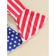 thumbnail image 6 of Toddler Baby Girl 4th of July Outfits Short Sleeve T-Shirt +American Falg Stars Stripes Flare Pants Set Summer Fourth Of July Clothes, 6 of 7