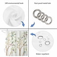 thumbnail image 4 of Birds Shower Curtain, Waterproof Shower Curtains for Bathroom, Spring Branch Leaves Animals Country Pastoral Washable Fabric Bathtub Curtain Set Bath Decor with 12 Hooks Long 72"x84", 4 of 8