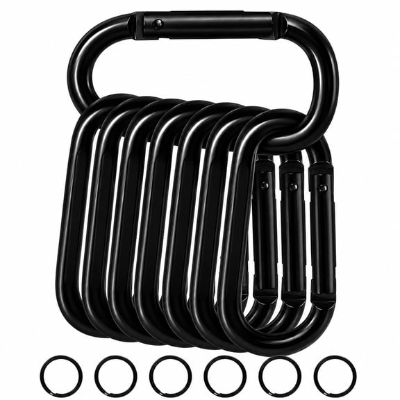Carabiner Clip - Heavy Duty Carabiners Carabeaner D Ring Shape,Key Chain Clip Hook,Keychain Clip, for Camping, Hiking,Backpacking or Other Outdoor Activities,6Pack