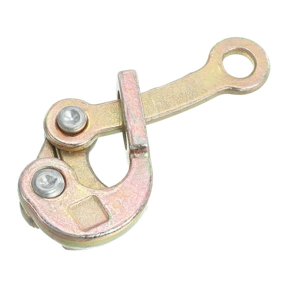 Uxcell 0.5T Cable Grip Wire Grip Jaw Puller 14cm/0.5FT Steel Cable Wire Puller Tool for Wire Rope Cable (Gold Tone) 1PCS
