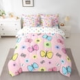 thumbnail image 2 of Erosebridal Floral Butterfly Bedding Sets Twin Size,Kawaii Cute Comforter Sets with Sheets,Super Cozy Reversible Bed in a Bag Twin size,Teenager Bedroom Decor,7pcs, 2 of 6
