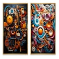 thumbnail image 2 of Designart "Vibrant Rhapsody Opt Art painting II" Op Art Framed Wall Art Set Of 2 - Multi-Color Abstract Framed Wall Art Set Of 2, 2 of 6