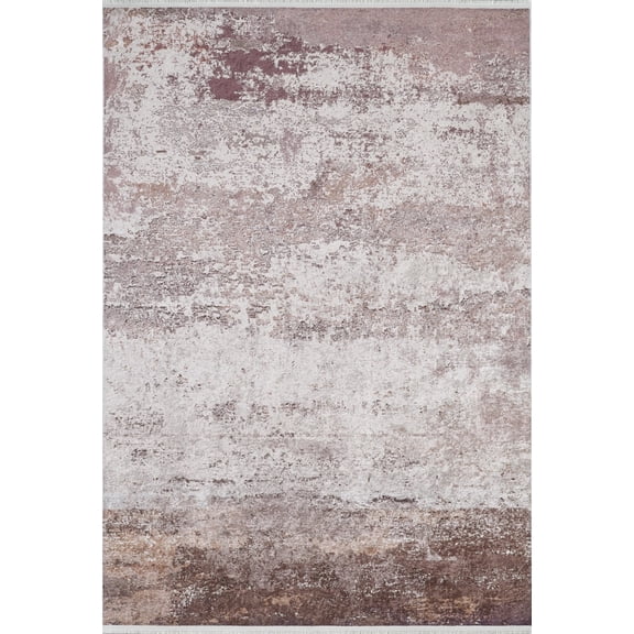 Kerec Brown Modern Polyester Area Rugs for Living Room Washable Rugs Boho Moroccan Area Rug Soft Geometric Bohemian Carpet Distressed Indoor Rug for Bedroom Dining Room Office Nonslip Rug
