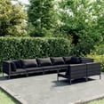 thumbnail image 1 of vidaXL 8 Piece Patio Lounge Set with Cushions Poly Rattan Dark Gray, 1 of 6