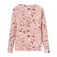 thumbnail image 4 of HKEJIAOI T-Shirts à Manches Longues en Polyester pour Femmes Imprimé Graphique Col Rond Blouses Habillées Décontractées Manches Longues, 4 of 5