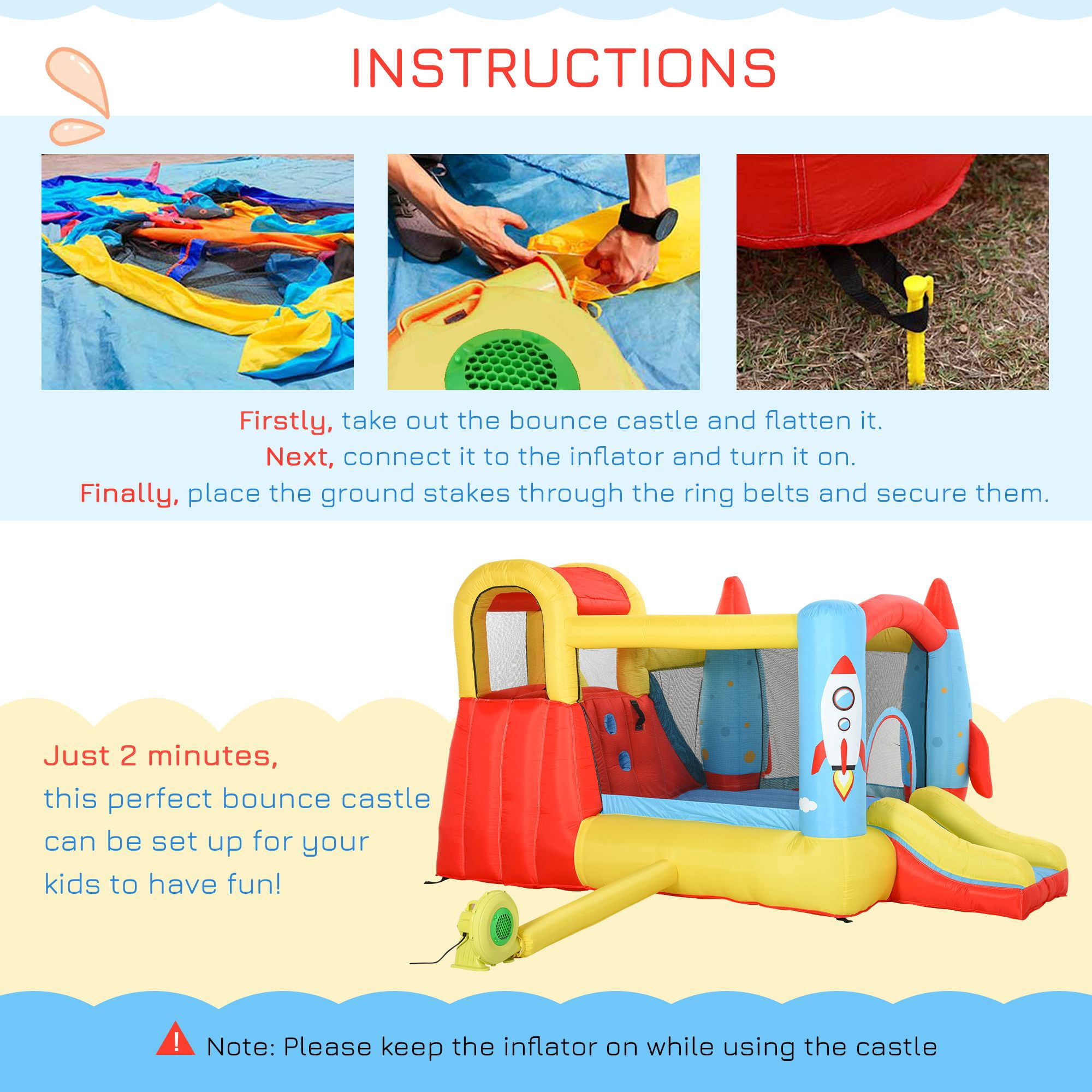Large Inflatable Bounce House 4-in-1 Bouncy Castle with Dual Slides Climbing Wall Trampoline and Water Pool for Endless Fun