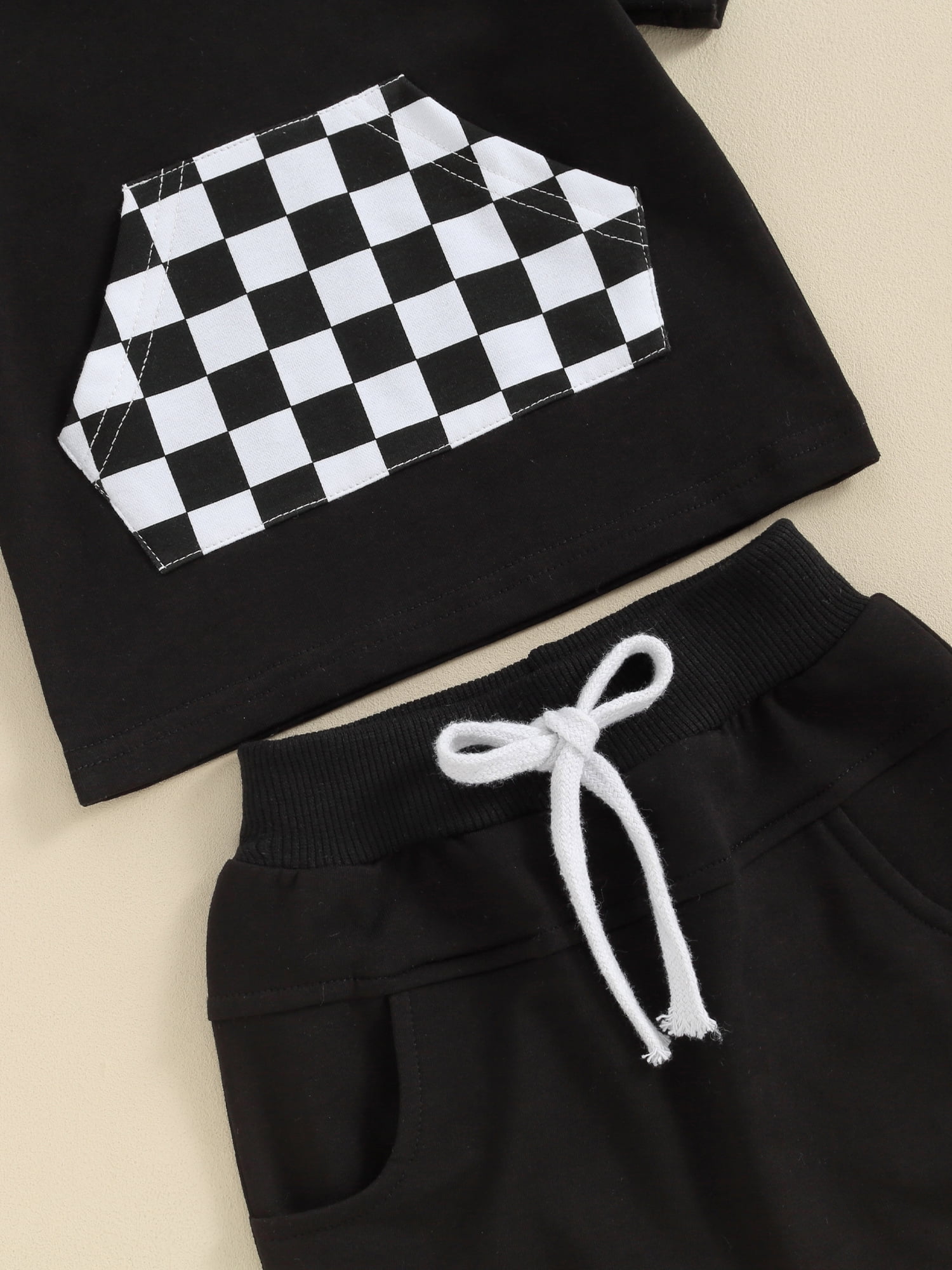 Mevireiy Toddler Boy Girl Outfits Checkerboard Print Hooded