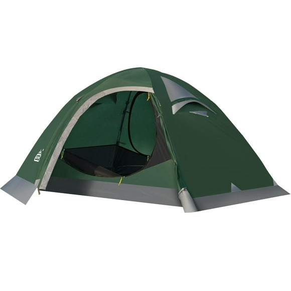 Carpa para mochileros Camppal para 2 personas, impermeable, 4 estaciones, verde