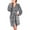 Gray, variant on Luxalzxs Womens Bathrobe Soft Fleece Dressing Gown Winter Warm Hooded Robes Solid Color Long Sleeve Plush Nightwear Housecoat with Pocket