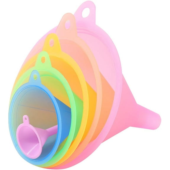1set Plastic Funnel Hopper for Water Bottle Liquid Transfer Cone Mixed color 66~120x79~146x69~128mm Inner Diameter: 5~13mm