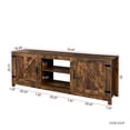 thumbnail image 3 of Farmhouse TV Stand for 75 Inch TV, Rustic Entertainment Center with Barn Door, Wood Farm house Media Console Cabinet with Adjustable Shelf for Living Room, Bedroom, Rustic Brown, 3 of 9