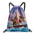 thumbnail image 1 of moana 2-theme Drawstring Backpack Sports Gym Bag Water Resistant String Bag Cinch Bag18"X16"（45X40cm）, 1 of 6