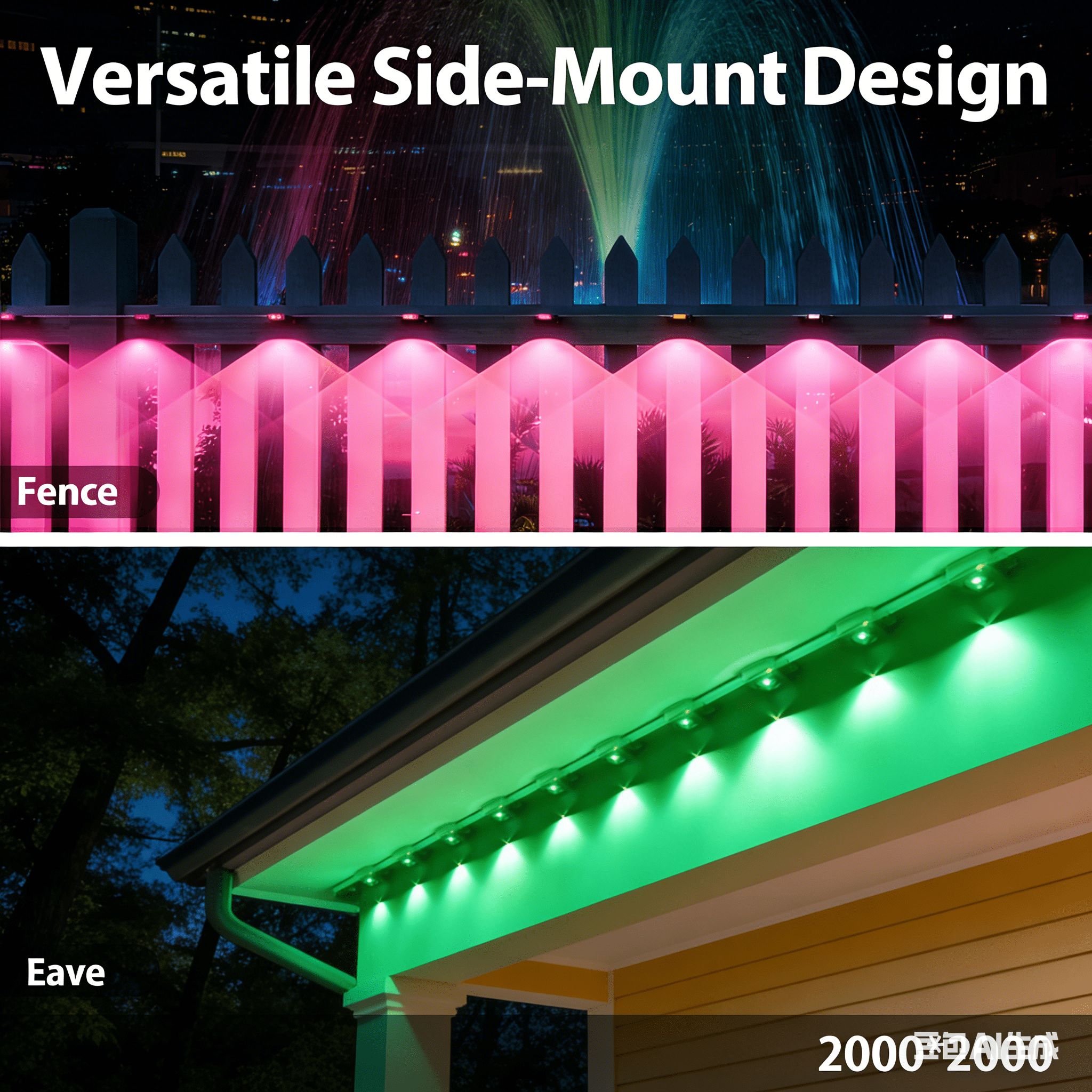 DAYBETTER 400ft Permanent Outdoor Lights, RGB Eaves String Lights with 200 LEDS, Remote/APP Control Christmas Lights, IP65 Waterproof for Garden Halloween Party Decorations(100ft*4)
