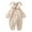 Beige, variant on Zwiiyzr Fall Winter Infant Toddler Baby Boys Girls Fluffy Jumpsuit Hooded Fleece Rompers Long Sleeve Zipper Onesie Outwear Black