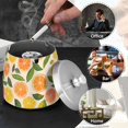 thumbnail image 4 of Yayeee Ashtray with Lid for Cigarette Smokeless Stainless Steel Home Ash Holder, Beige Citrus Leaves, 4 of 7