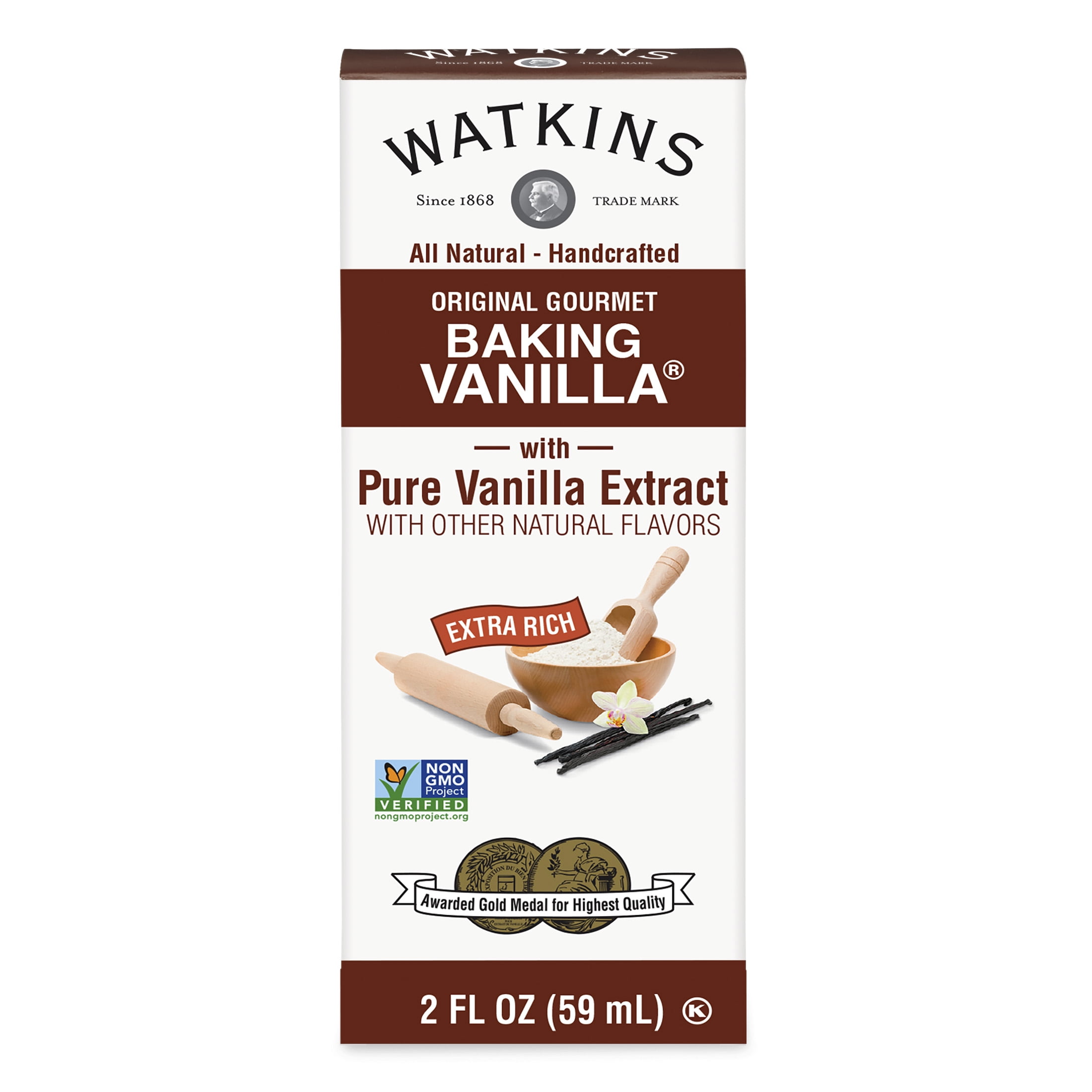 Watkins All Natural Original Gourmet Baking Vanilla Extract, 2 fl oz