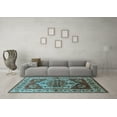 thumbnail image 3 of Ahgly Company Indoor Square Oriental Light Blue Industrial Area Rugs, 7' Square, 3 of 4