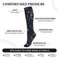 thumbnail image 2 of Pofeuu Copper-Gold Gloss Outline Flower Print Compression Socks for Women & Men Circulation - Best Support for Nurses,Running,Athletic,Sports, 2 of 7