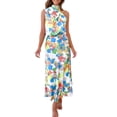 thumbnail image 1 of Vestido Maxi de Satén sin Mangas con Cuello Simulado para Mujer PRETTYGARDEN Talla S, 1 of 6