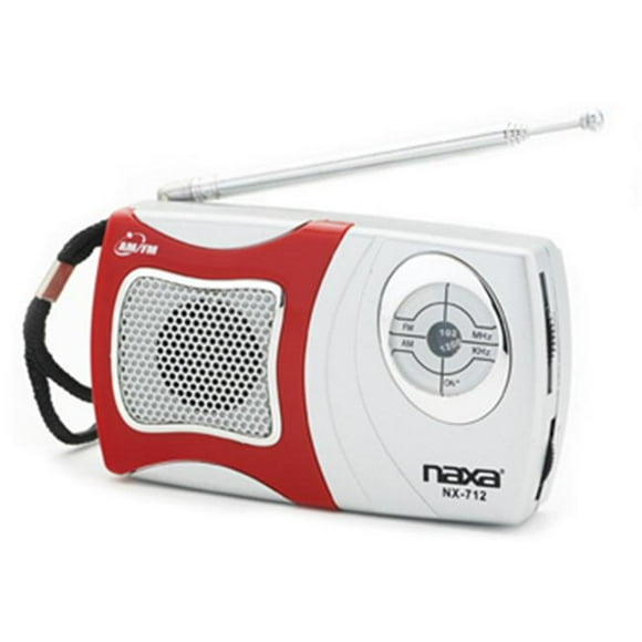 Mini radio de poche Naxa NX-712 AM-FM avec haut-parleur int-gr- - Rouge