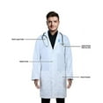 thumbnail image 2 of Heedfit Lab Coat 38-Inch Polycotton Unisex White with Notch Collar & Pockets, 2 of 4