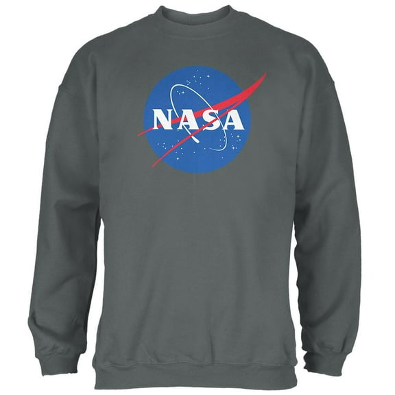 NASA Logo Mens Sweatshirt Charcoal 2XL