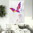 thumbnail image 3 of Hummingbirds Decorations Wall Hanging Tapestry, colorful feather Hummingbird curvy tail ornament stylized artistic design, Bedroom Living Room Dorm Accessories, 60 X 80 Inches, by Ambesonne, 3 of 5
