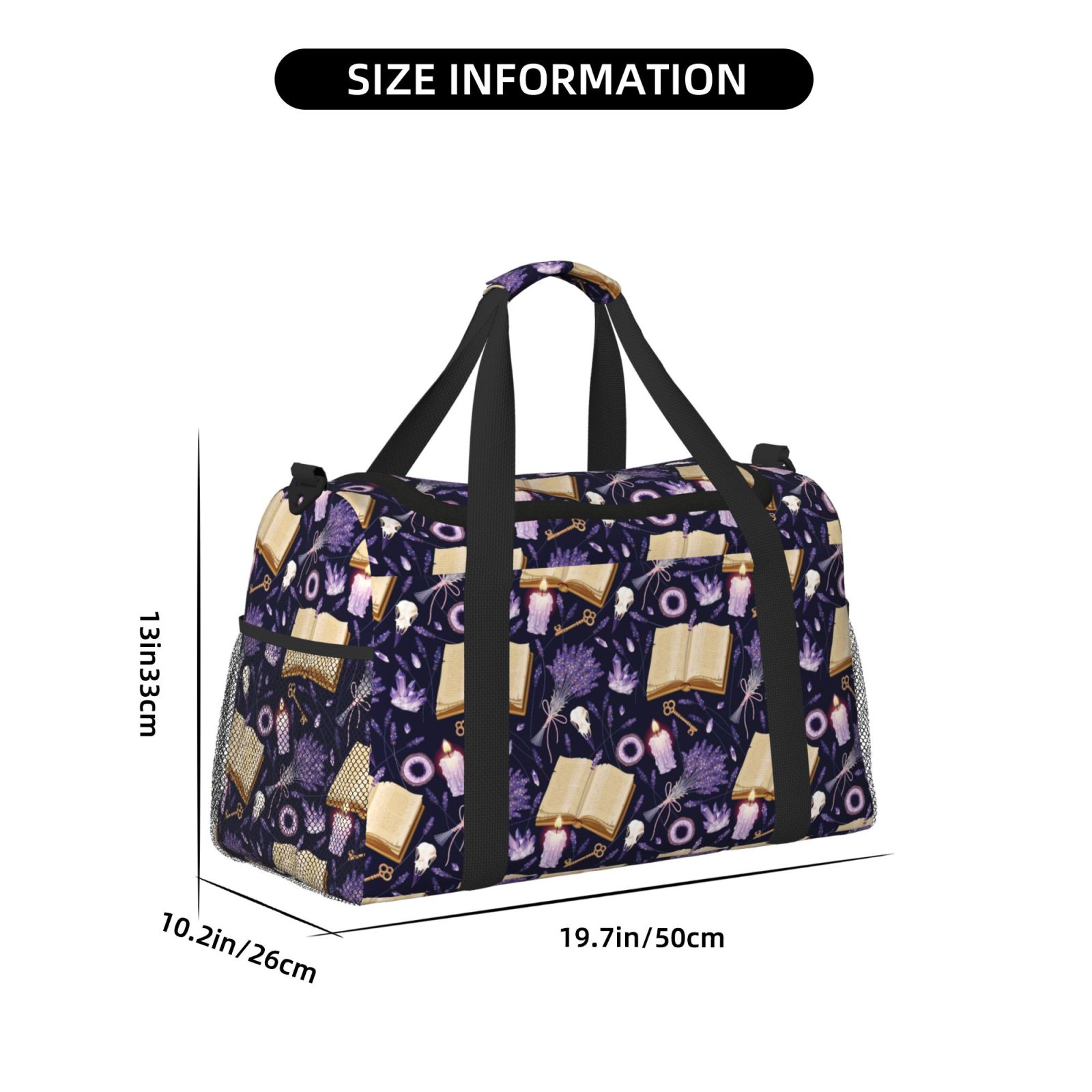 Fuzoiu Lavender Flowers Print Travel Duffle Bag,Carry On Tote Bags,Duffel Bag,Sport Gym Bag, Hospital Bag for Labor and Delivery, Overnight Bag,Luggage Bag