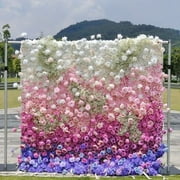 Handmade Roll-Up Fabric Flower Wall, Artificial Flower Wall Backdrop Panels 1.15ftx1.15ft Rose Wedding Backdrop 3D Flower Wall Backdrop for Party Baby Shower Bridal Wedding Background Decor