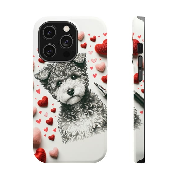 DistinctInk Tough Case for Apple iPhone 15 Pro MAX (6.7" Screen), Compatible with MagSafe Charging - Valentine's Day Pumik