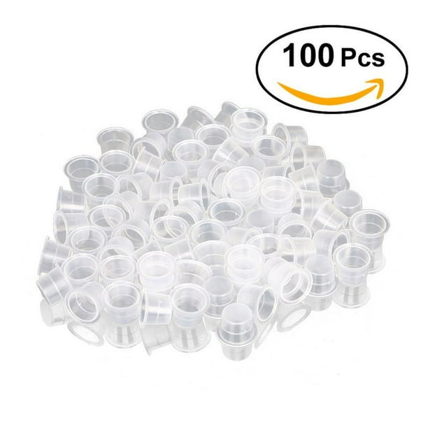 Yosoo 100Pcs Set Tattoo Ink Cap Cup Pot Medium Large Plastic