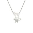 thumbnail image 2 of Delight Jewelry Silvertone White Plumeria Flower Silvertone Dream Big Pendant Necklace, 25", 2 of 4