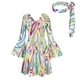 thumbnail image 5 of Vestido de discoteca de los años 70 para mujer, con diadema, escote en V, disfraz con estampado completo, vestido de fiesta de Halloween, carnaval, estilo hippie, años 60, 5 of 5