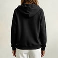 thumbnail image 4 of VEKDONE Womens Thin Fleece Lined Hoodie Fall Long Sleeve 1/2 Zip Up Pullover Sweatshirts | Casual Loose Fit Pullover Tops, Drawstring Hooded Sweatshirt with Kangaroo Pocket Black S, 4 of 5