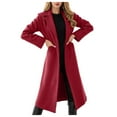 thumbnail image 1 of Mid-length Spring and Winter Long Trench Coat With Belt,Elegant Single Breasted PeaCoat, 1 of 6