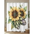 thumbnail image 4 of Fsddascl Summer Sunflower Shower Curtain Set - Extra Long 72" x 96" Washable Bathtub Curtain with 12 Hooks, Blooming Spring Floral Leaf Waterproof Fabric Stall Shower Curtains for Bathroom/Bathtub, 4 of 6
