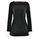 thumbnail image 1 of Women's Winter Sexy Elegant Long Sleeve A-Line Bow Dress Solid Color Red Black Double-Faced Velvet High Waist Short Sleeve S M L, 1 of 4