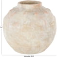 thumbnail image 3 of DecMode 11" Antique Short Wide Beige Ceramic Vase with Shades of Pink, 3 of 9
