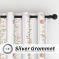 thumbnail image 6 of Lfeey Grommet Top Blackout Curtains, Pink Floral Vine Stripe, Light Blocking Room Darkening Window Drapes, 52x108 Inch 2 Panels, 6 of 7