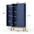 thumbnail image 6 of HLR 45" Kitchen Pantry Cabinet with Doors and Adjustable Shelves, Food Storage for Dining Room, Navy Blue, 6 of 11
