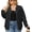 Black, variant on Women Plus Size Casual Zip Up Bomber Jacket Streetwear Outerwear