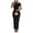Black, variant on Women's Textured Single Shoulder Bodycon Maxi Dress with Stretch Ninety Five Percent Polyester Five Percent Spandex