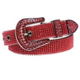 thumbnail image 2 of Kids Western Cowgirl Cowboy Rhinestone Strip Bling Leather Belt, 2 of 3