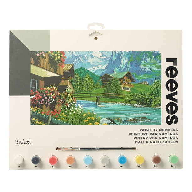 Reeves Large Acrylic Painting By Number Kit, 11.5" x 15.5", Mountain