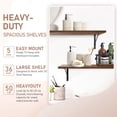 thumbnail image 6 of Kaboon 36 inch Long 10 inch Deep Floating Shelves for Wall Set of 2, Large Open Shelves Wall Mounted, Space Saving Home and Commercial Use, Dark Walnut, 6 of 6