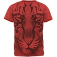 thumbnail image 2 of Tribal Tiger Ghost Heather Red Men's Ringer T-Shirt - X-Large, 2 of 2