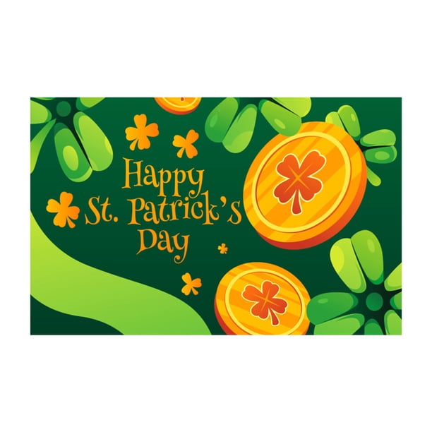 Banderas Del Día de San Patricio con Doble Impresión, Tréboles, Sombrero, Monedas, Letrero Verde de La Suerte para El Jardín, Póster de Trébol, Foto, Decoraciones Navideñas Irlandesas