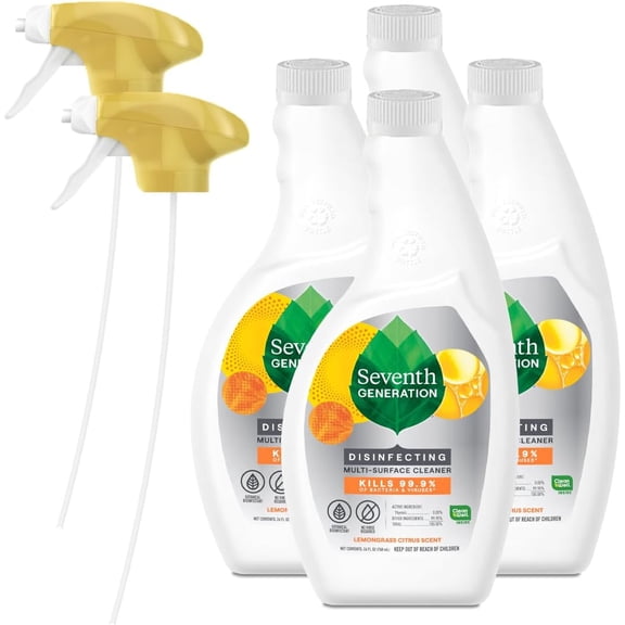 Seventh Generation Lemon Citrus disinfectant multi-surface cleaner - 26 ounces, 4-pack