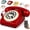 red, variant on Retro Bluetooth Rotary Phone with Handset, Old Fashioned Corded Desk Telephone, Supports Hands-Free Calls & Music Playback, Compatible with Bluetooth Cell Phones for Home Office Use (white)
